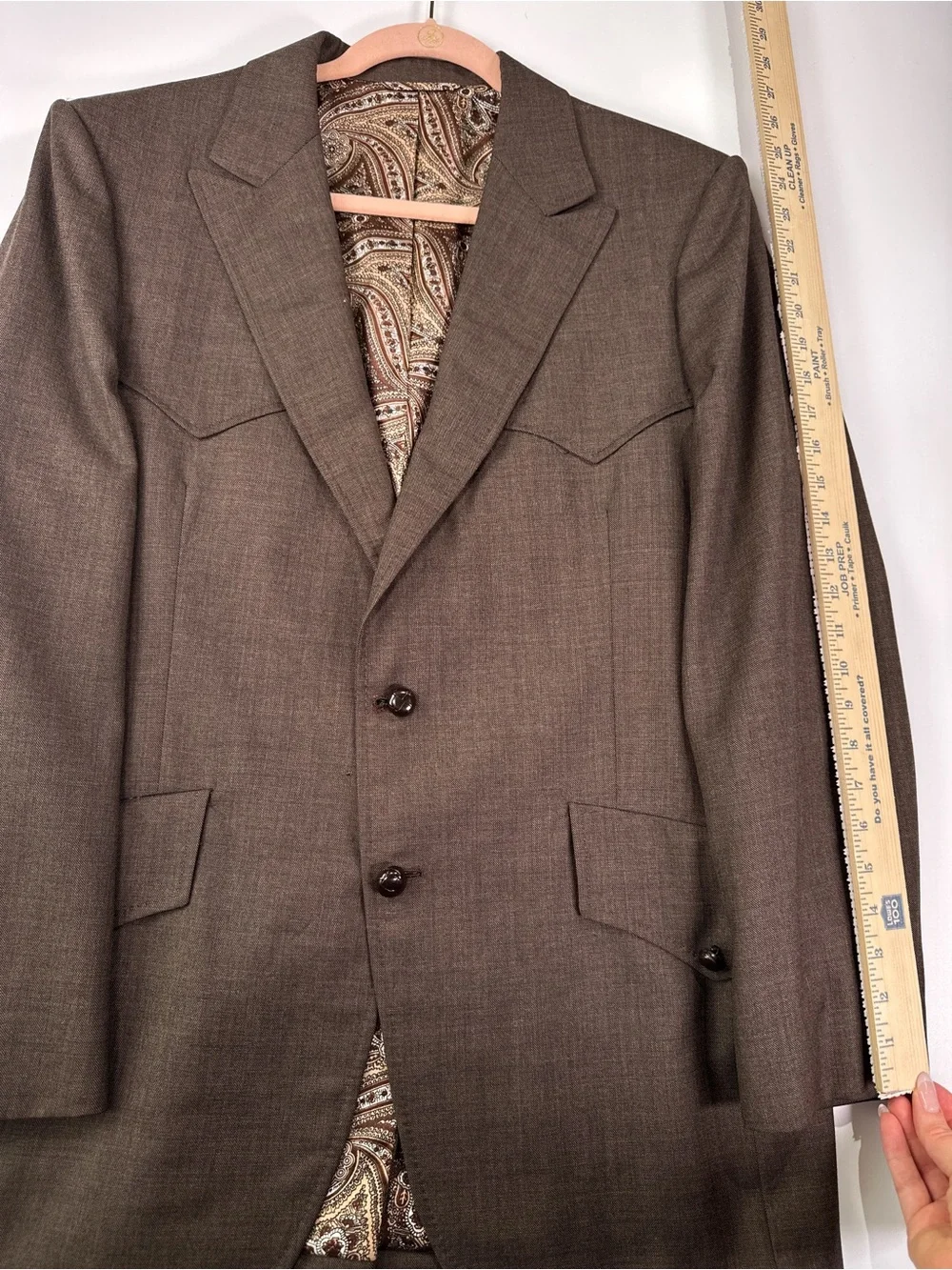 Simpson Clothes Vintage 1980 Western Wool Sport Coat Blazer Brown 40R